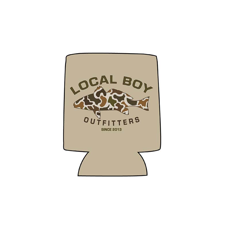 Local Boy Camo Vintage Redfish Can Cooler