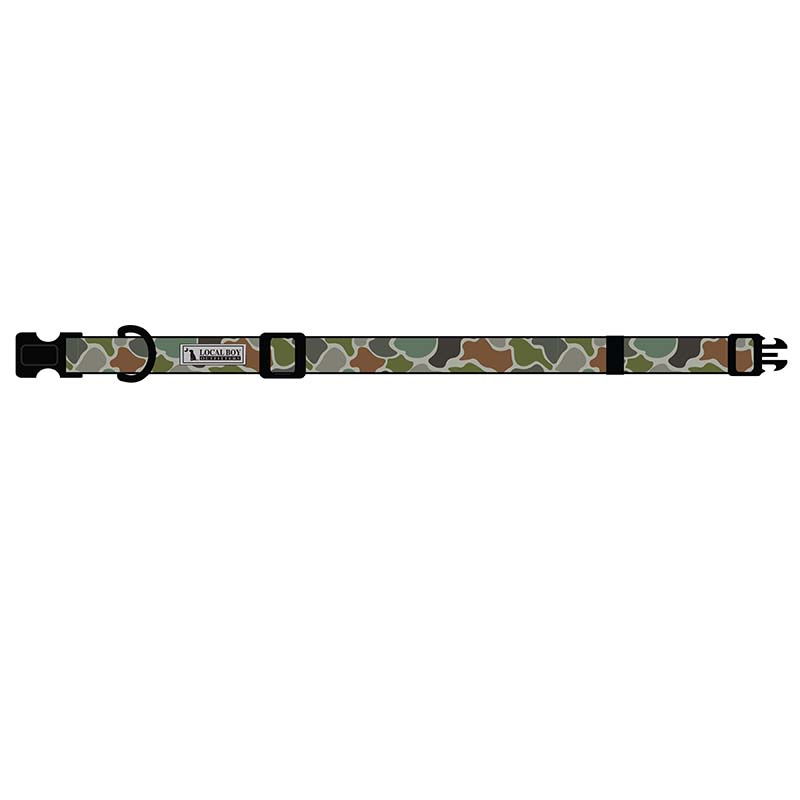 LBO Water Repellent Dog Collar in forest camo