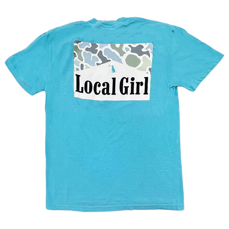 Local Girl Smoked Localflage Short Sleeve T-Shirt in Lagoon Blue