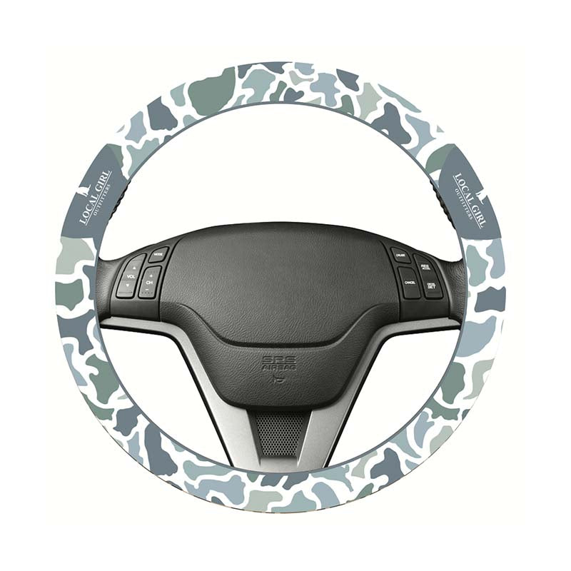 Local Girl Steering Wheel Cover in Light Grey