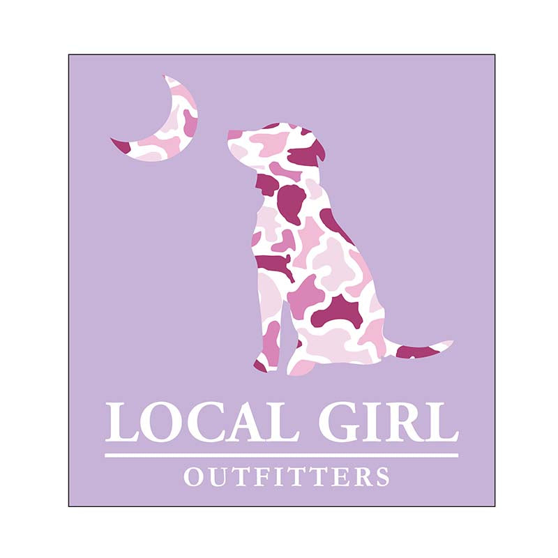 Local Girl Dog Moon Lavender &amp; Pink Camo Decal