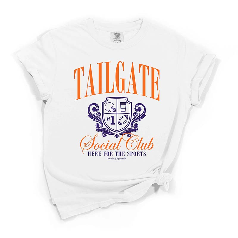 Tailgate Social Club Short Sleeve T-Shirt in Orange and Purple