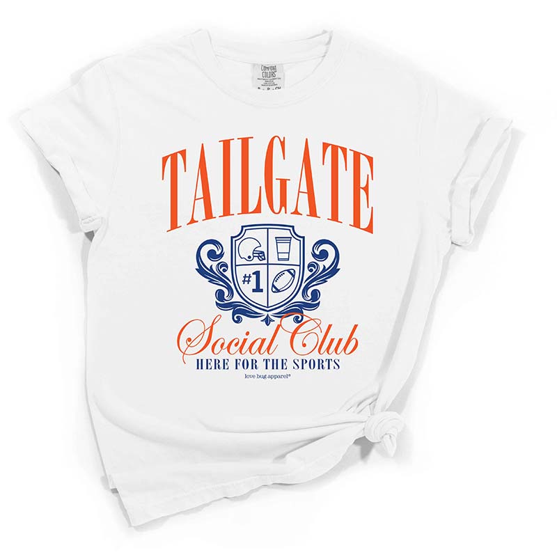 Tailgate Social Club Short Sleeve T-Shirt in Orange and Blue