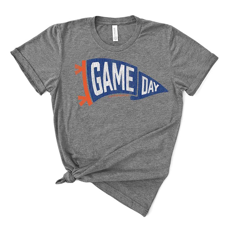 Gameday Pennant Short Sleeve T-Shirt in Orange and Blue