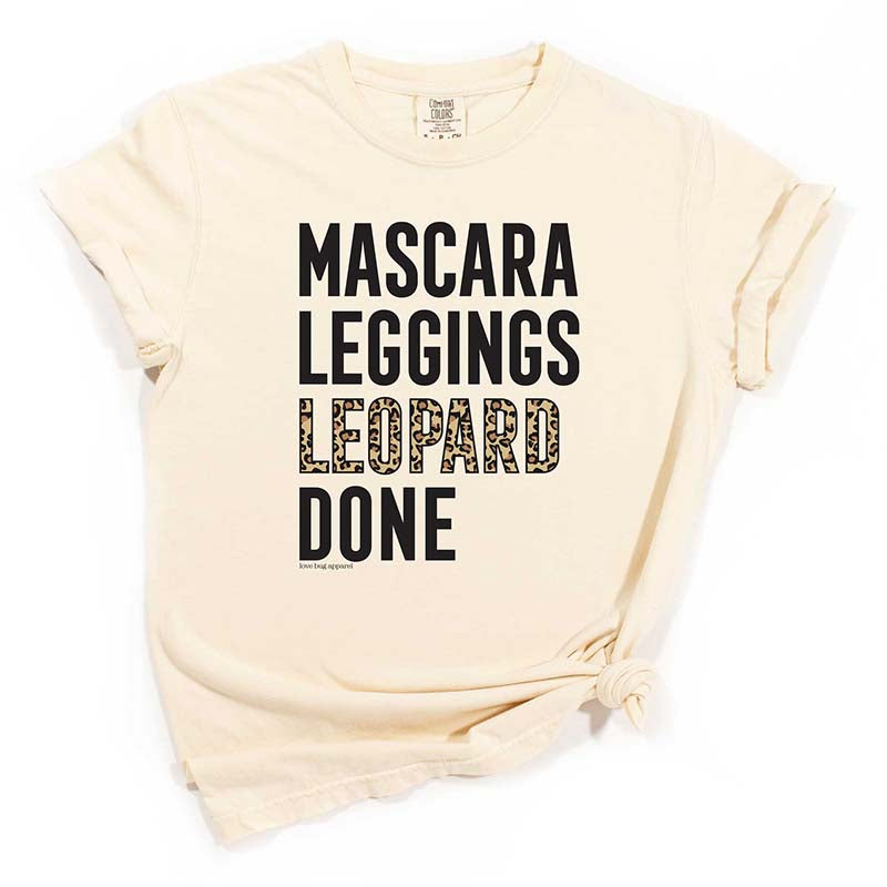 Mascara, Leggings, & Leopard Short Sleeve T-Shirt