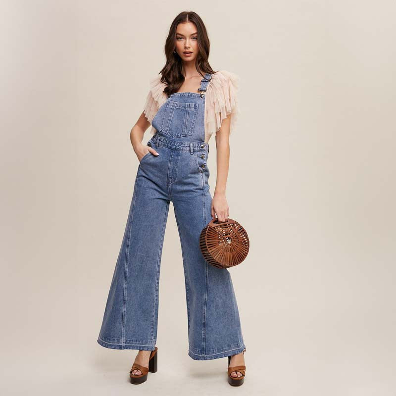 Overall Light Wash Jumpsuit