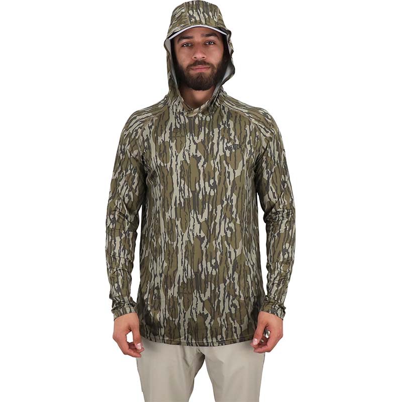 Mossy Oak® Performance Long Sleeve Hoodie T-Shirt in Bottomland