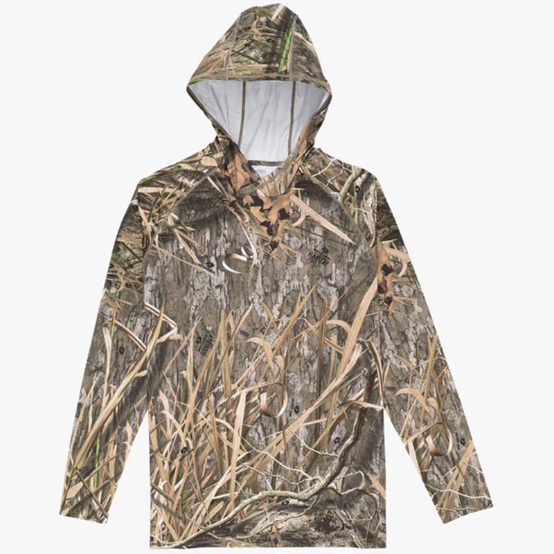 Mossy Oak® Performance Long Sleeve Hoodie T-Shirt in Shadow Grass Habitat