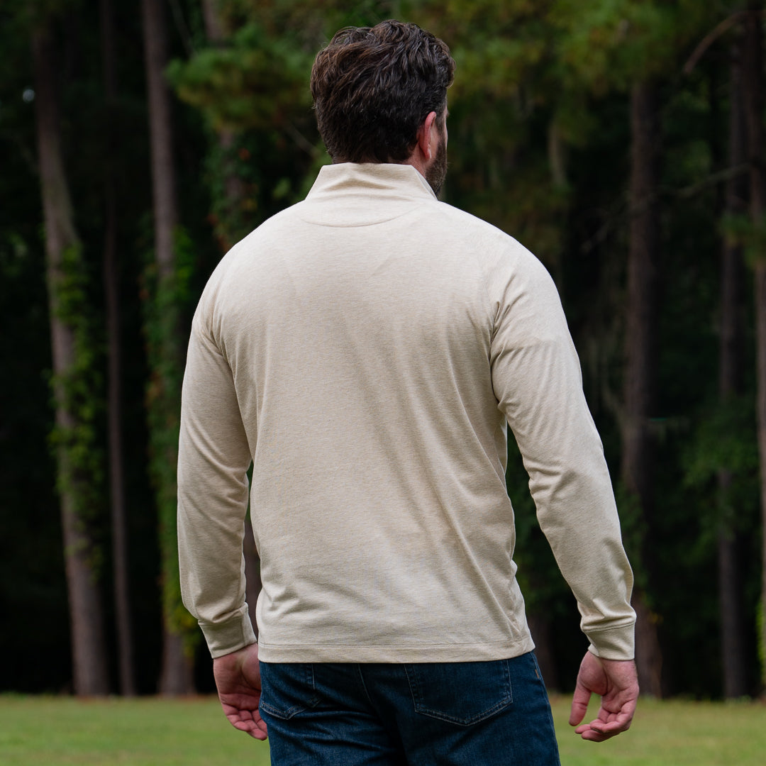 Mariner Quarter Zip Pullover in Taupe