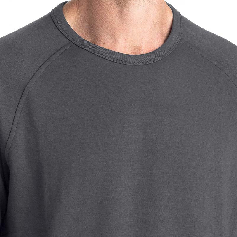 Bamboo Lightweight Fleece Crewneck Sweatshirt in Black Sand