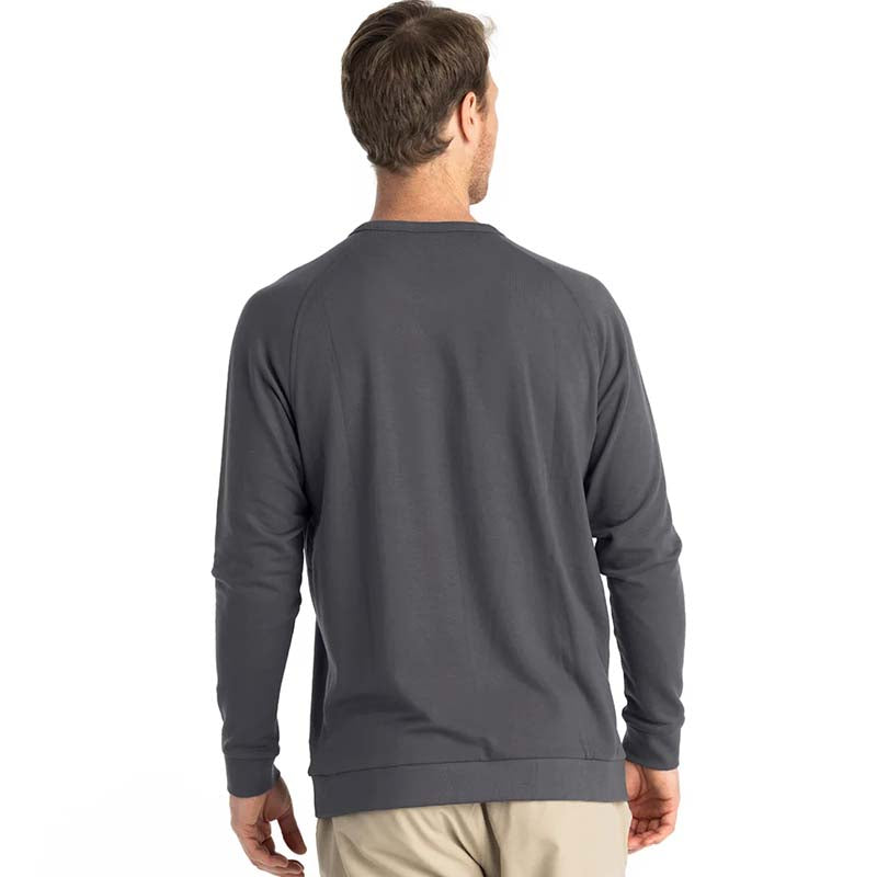 Bamboo Lightweight Fleece Crewneck Sweatshirt in Black Sand