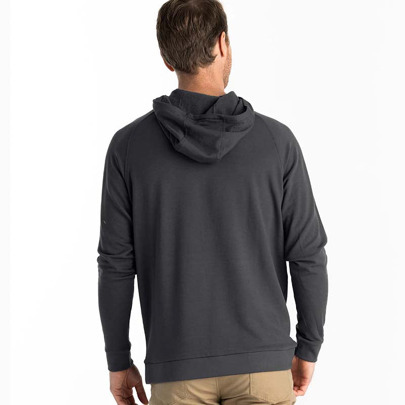 Bamboo Lightweight Fleece Hoodie in Black Sand