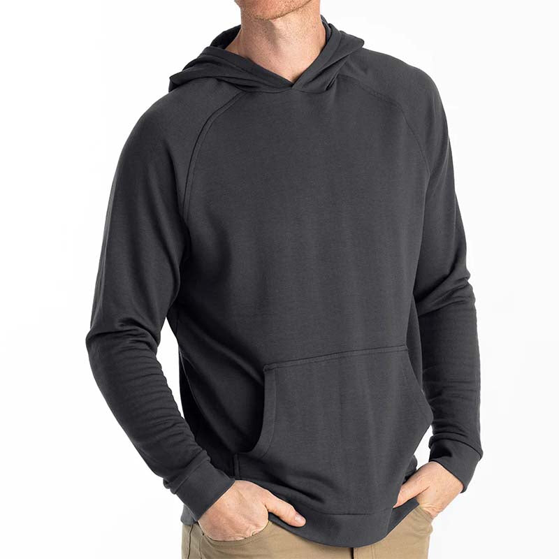 Bamboo Lightweight Fleece Hoodie in Black Sand