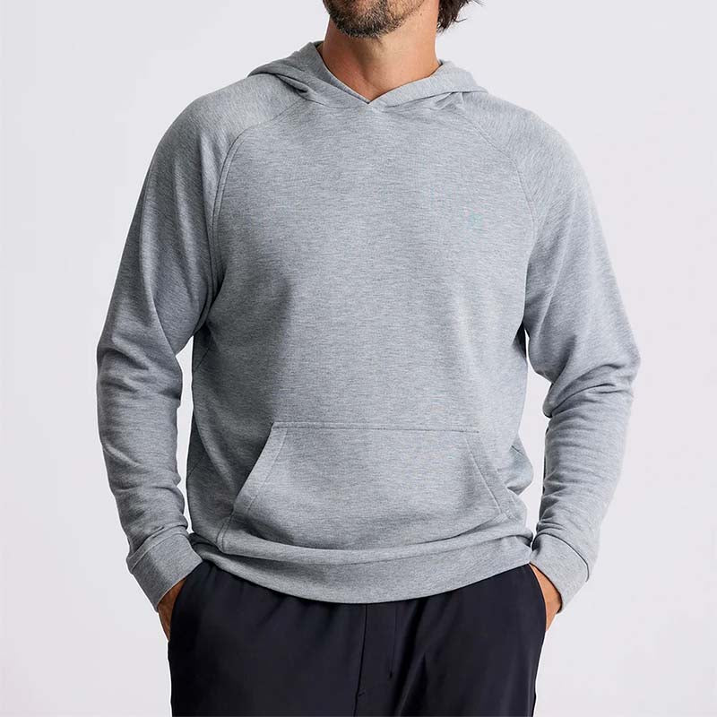 Bamboo Lightweight Fleece Hoodie in Heather Grey