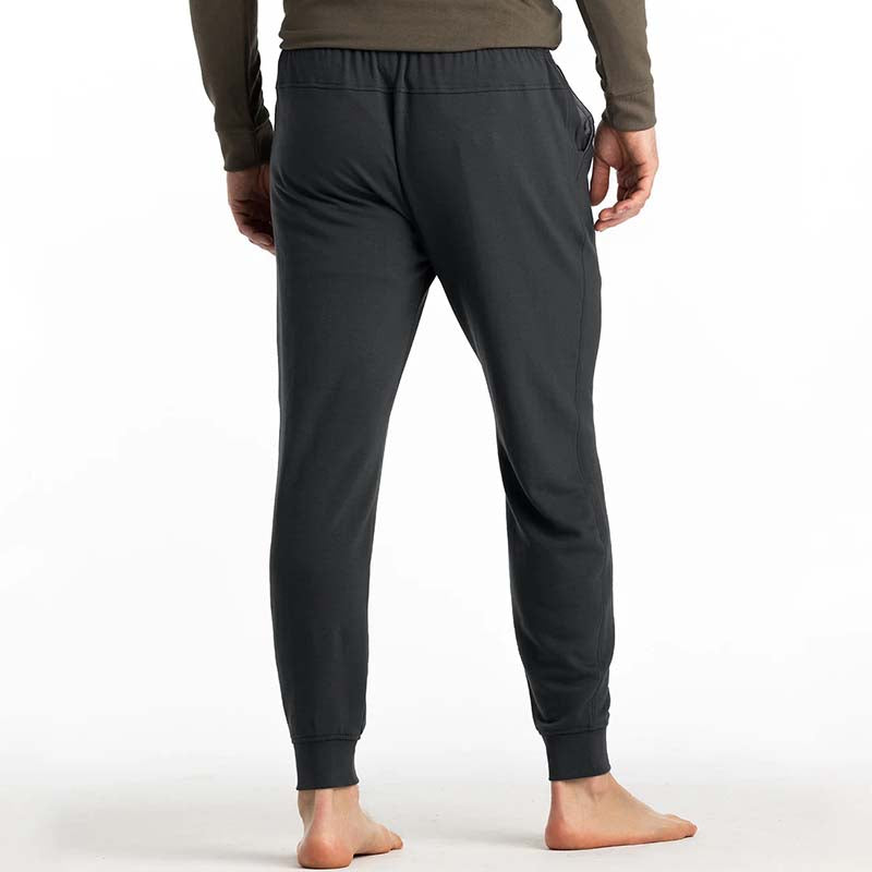 Bamboo Lightweight Fleece Jogger in black sand