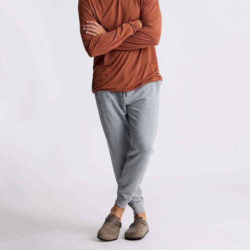 Bamboo Lightweight Fleece Jogger in heather grey