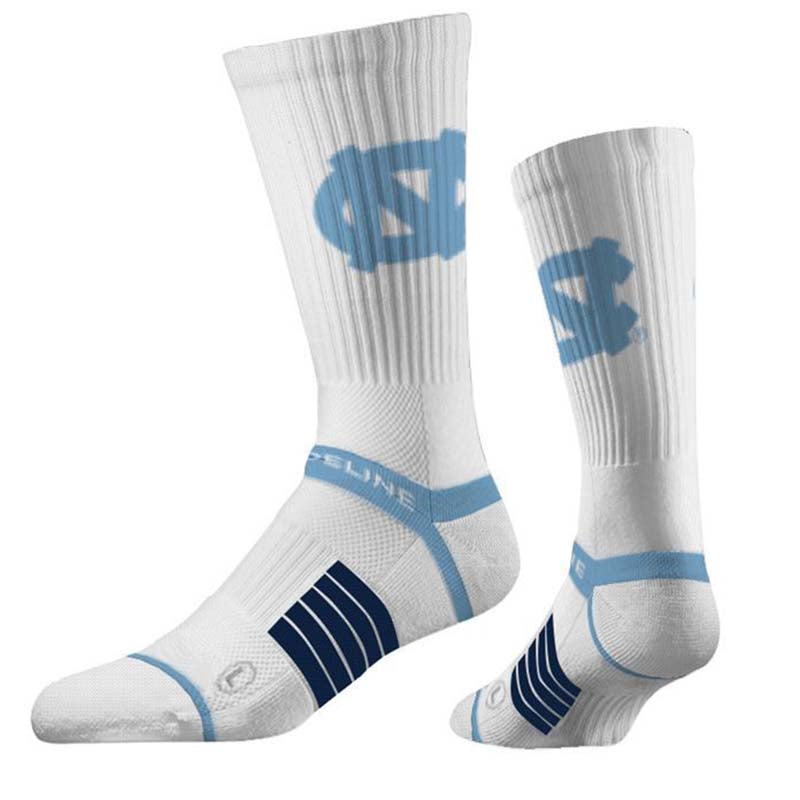 UNC Primary Logo Knit White Socks