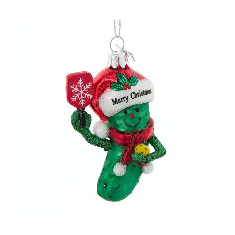 Pickleball Santa Hat Ornament