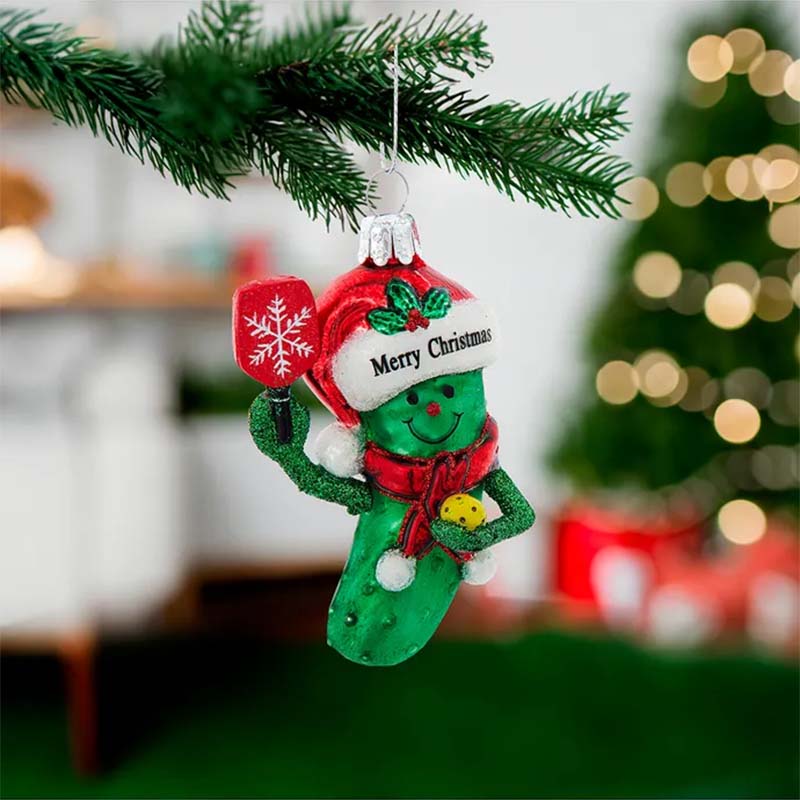 Pickleball Santa Hat Ornament