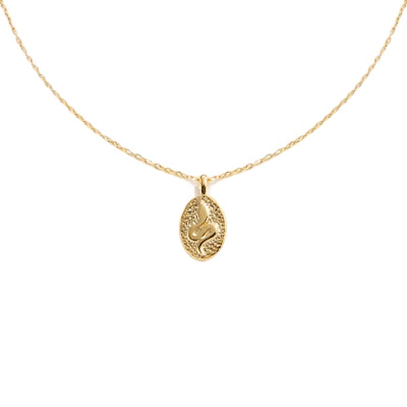 Gold Dipped Snake Pendant Necklace