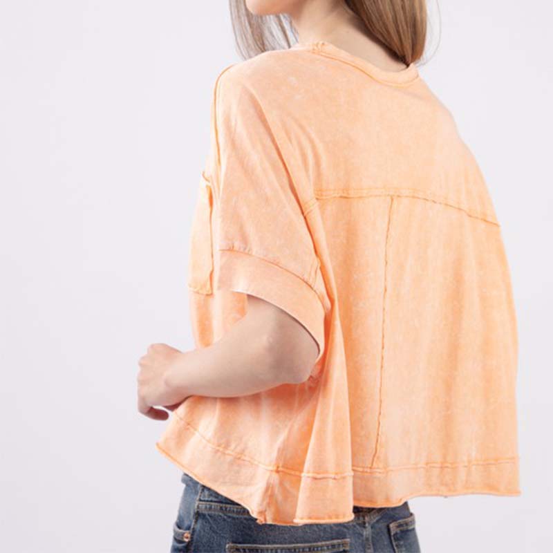 Oversized Boxy Pocket Cropped Shirt