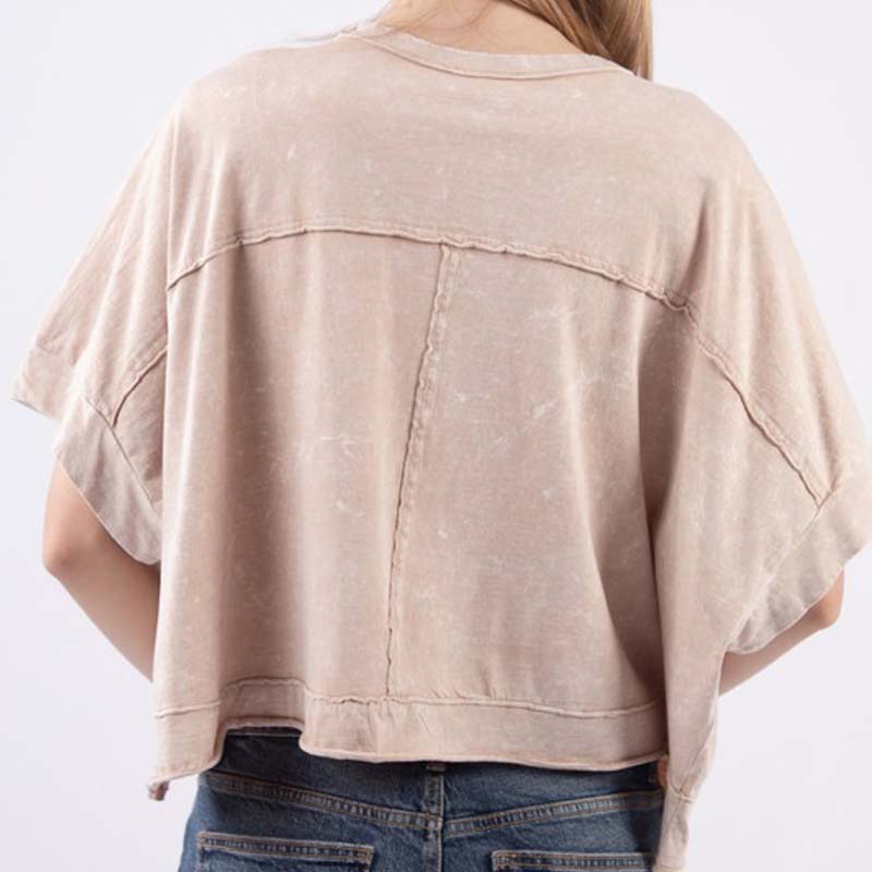 Oversized Boxy Pocket Cropped Shirt