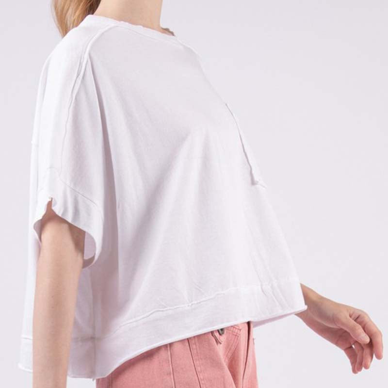 Oversized Boxy Pocket Cropped Shirt