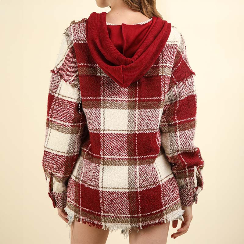 Plaid Hooded Shacket