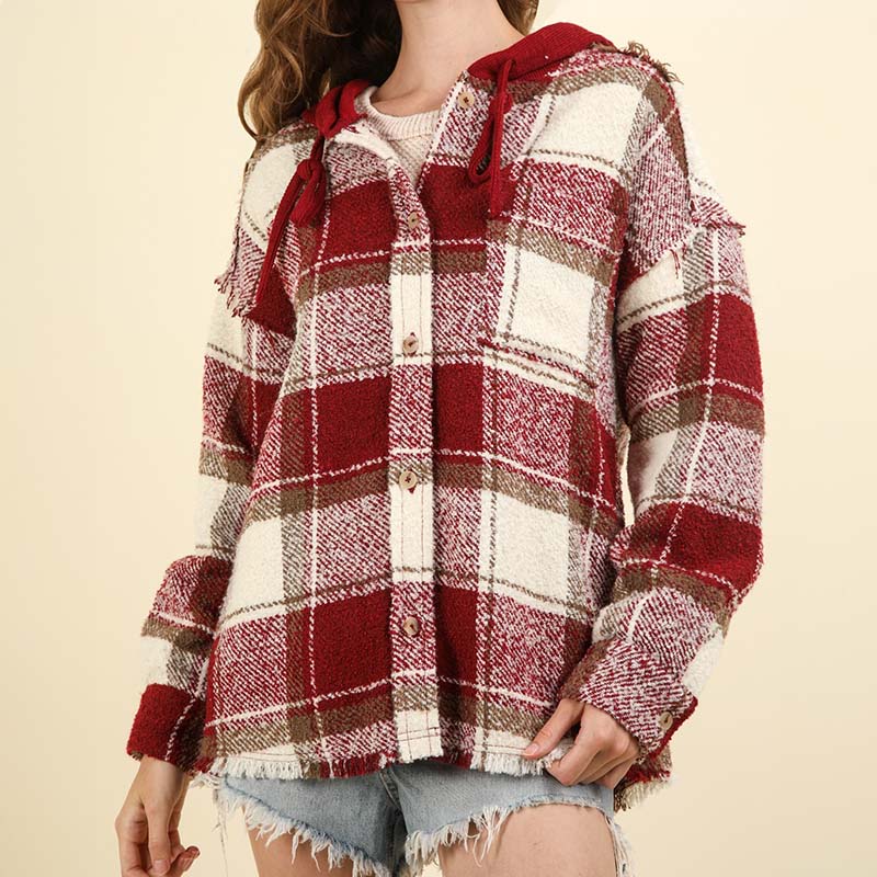 Plaid Hooded Shacket