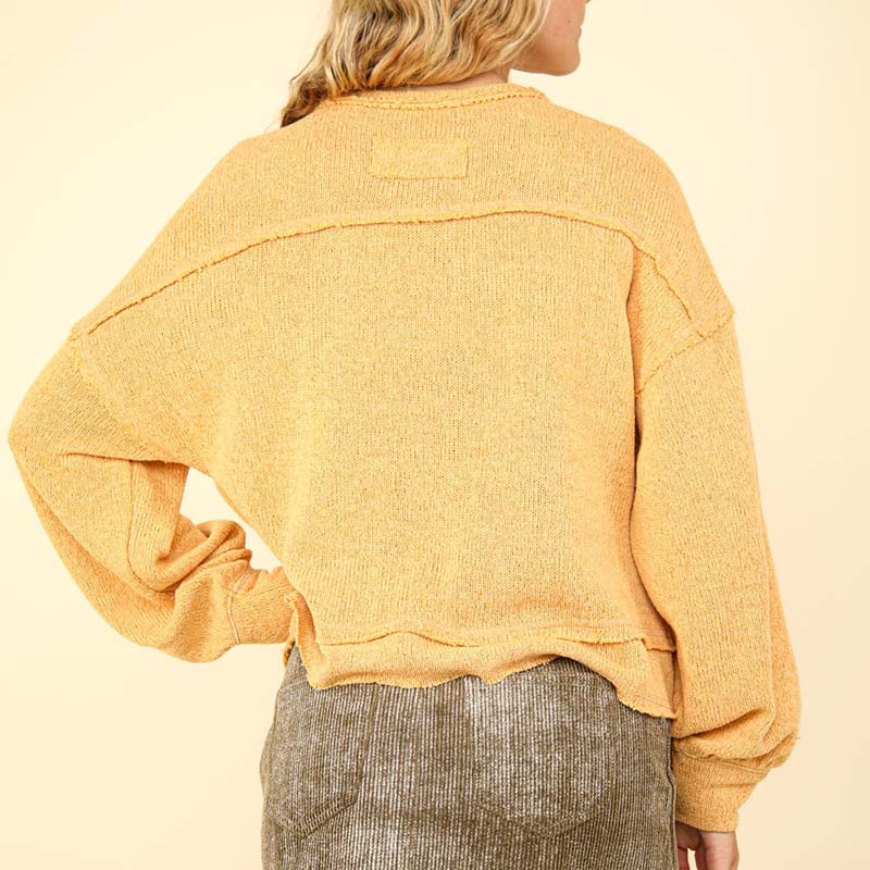 Exposed Seam Pocket Sweater