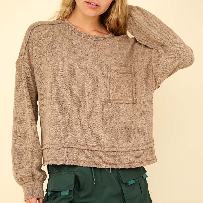 Exposed Seam Pocket Sweater