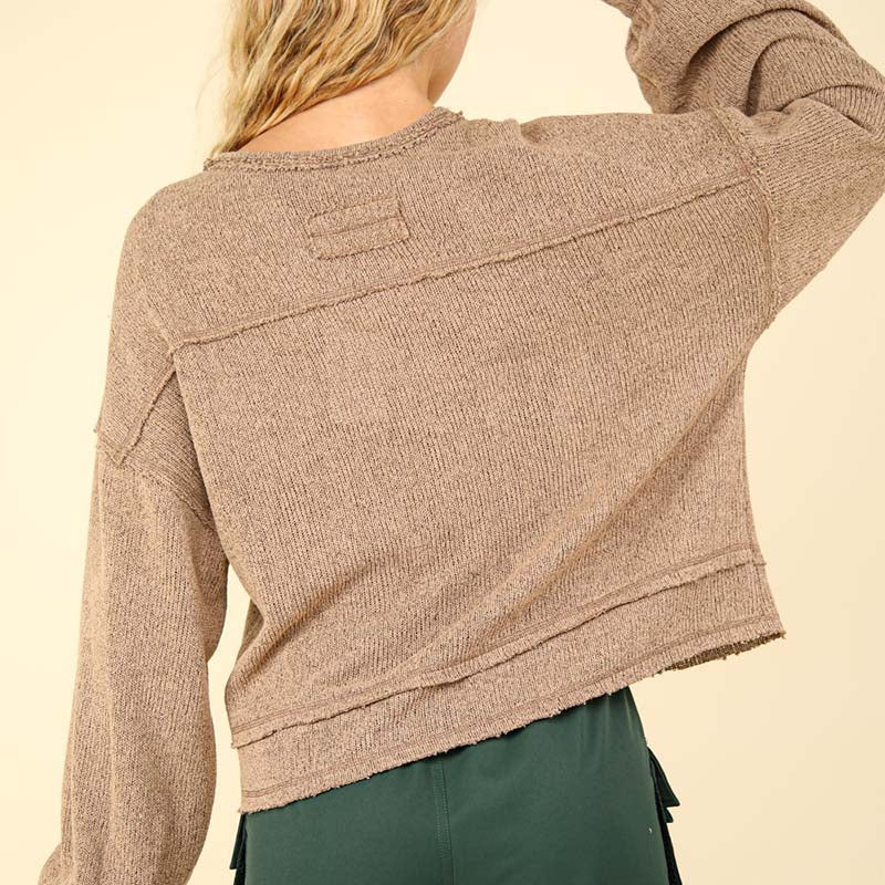 Exposed Seam Pocket Sweater