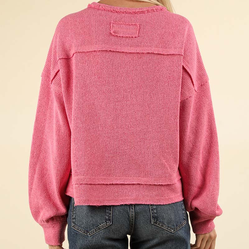 Exposed Seam Pocket Sweater