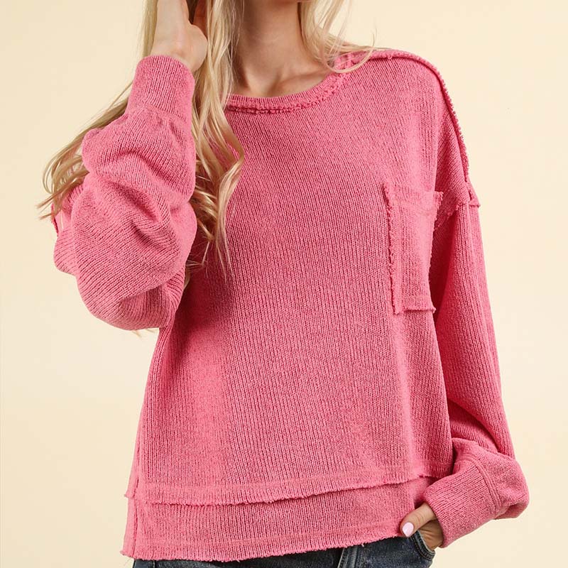 Exposed Seam Pocket Sweater