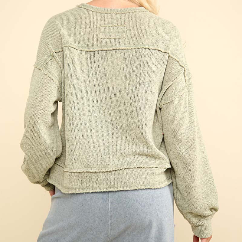 Exposed Seam Pocket Sweater