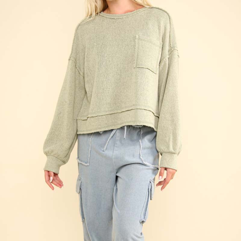 Exposed Seam Pocket Sweater