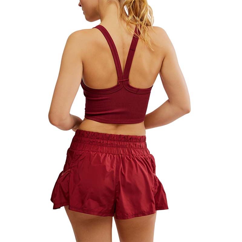 get your flirt on shorts in sour cherry red