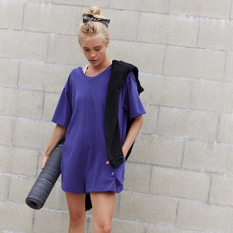 FP Movement Hot Shot Tee Romper in Dark Amethyst