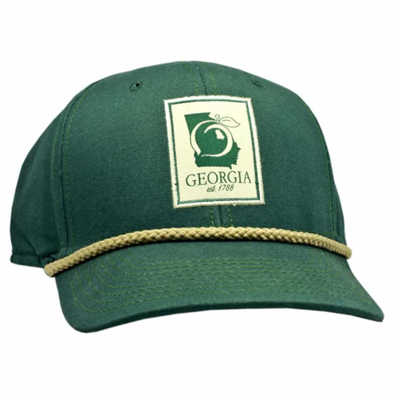 State Patch Elberta Canvas Hat in Green and Grey