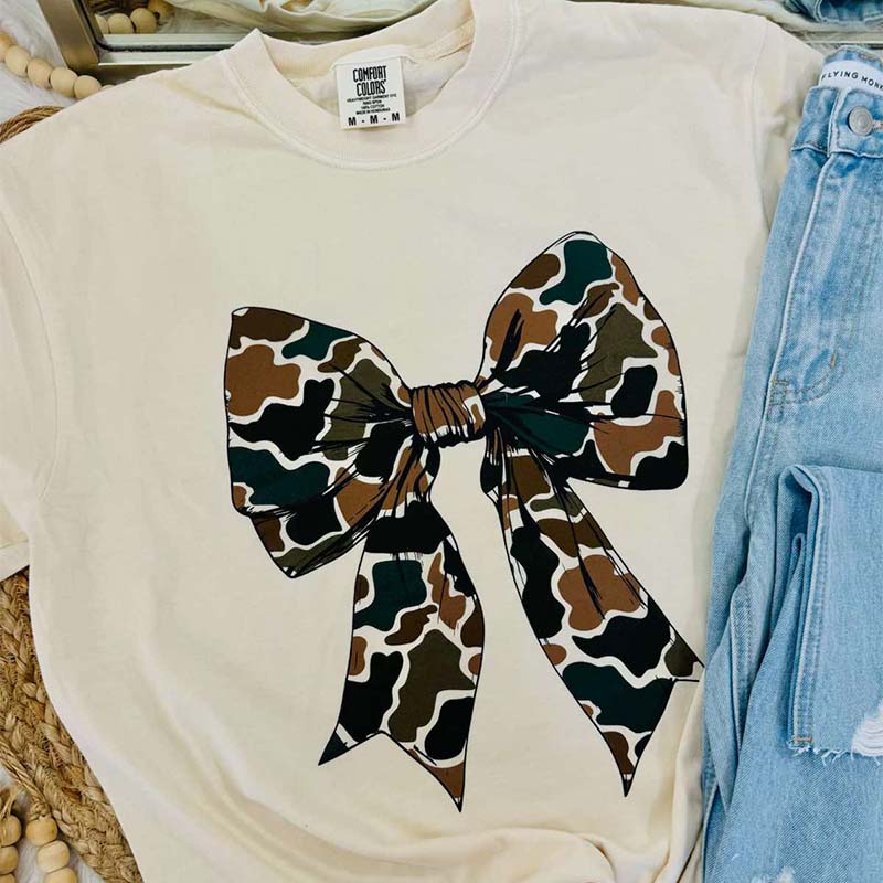 Old School Camo Bow Short Sleeve T-Shirt