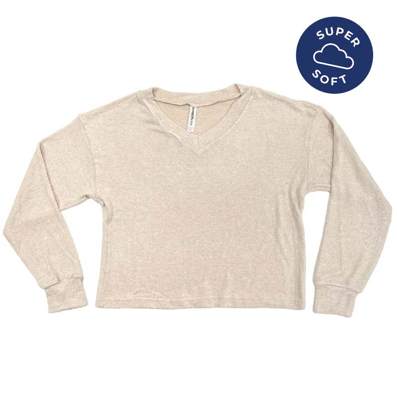 Brushed Hacci Pullover V Neck Top