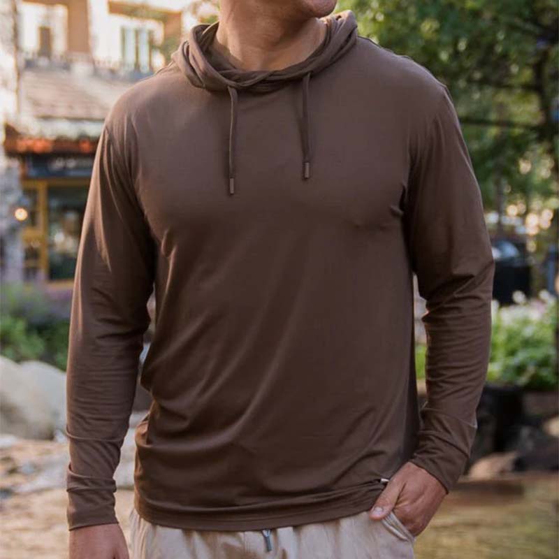 Heather Brown Performance Hoodie