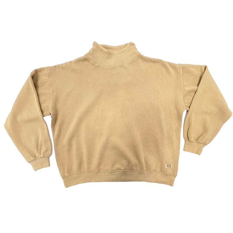 Riley Mock Crewneck Sweatshirt in Latte