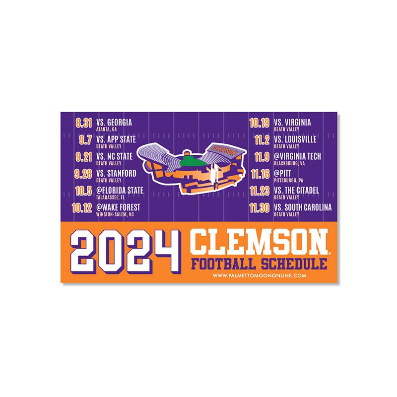 SDS Design Clemson 2024 Football Schedule Magnet