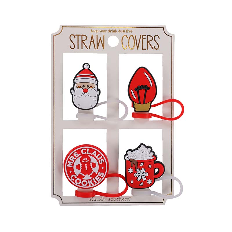 Santa Straw Topper Set