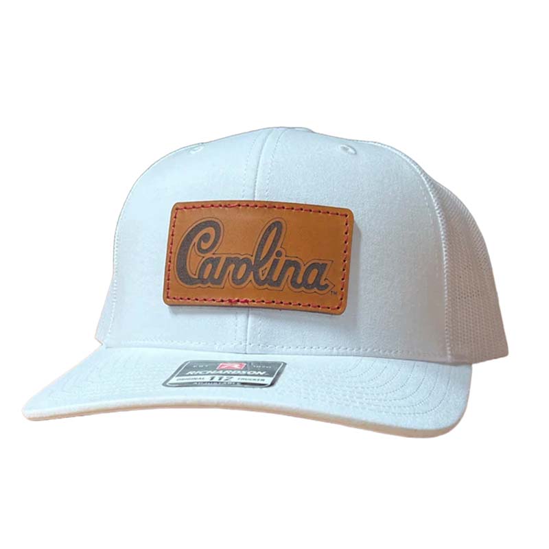 USC Script Leather Patch Trucker Hat