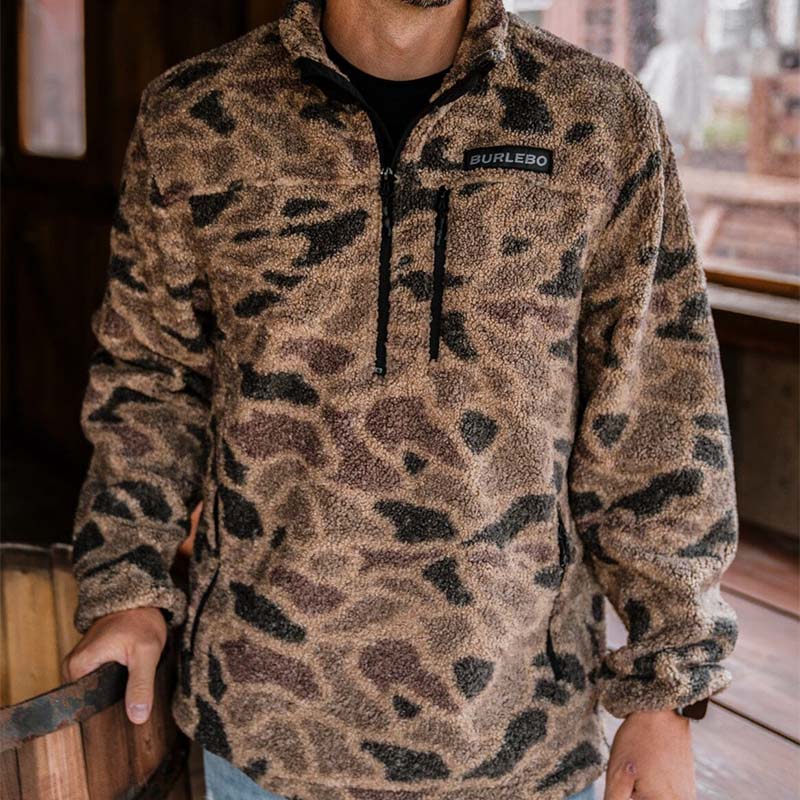 Rocky Mountain Camo Sherpa Quarter Zip Pullover