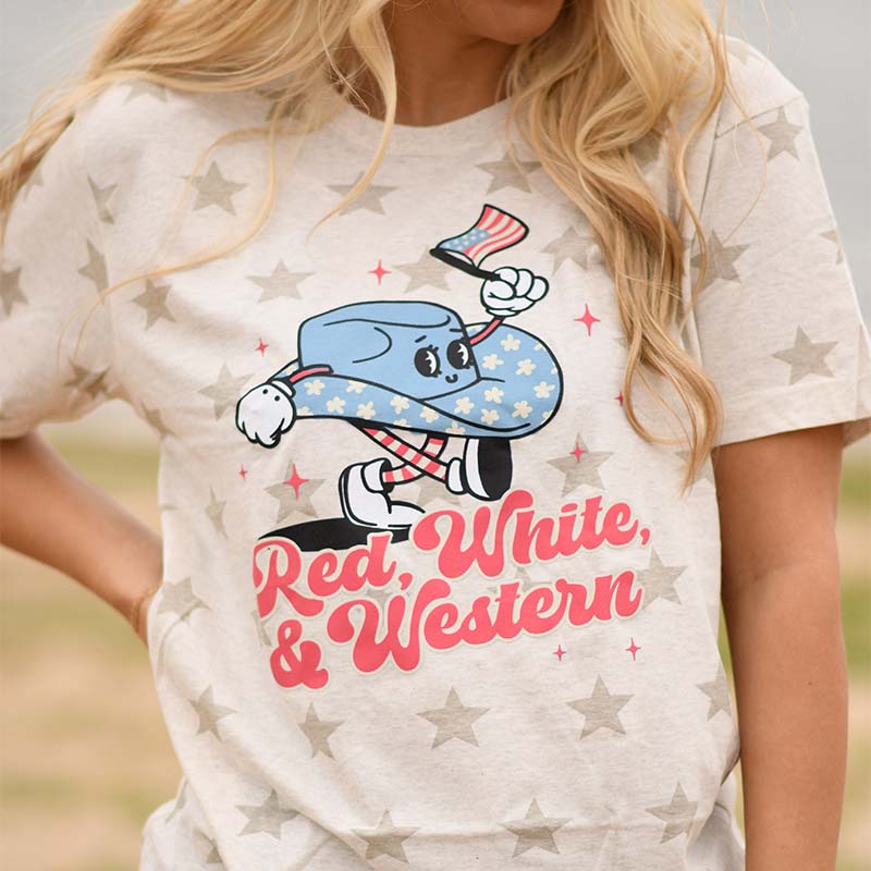 Red, White &amp; Western Short Sleeve T-Shirt