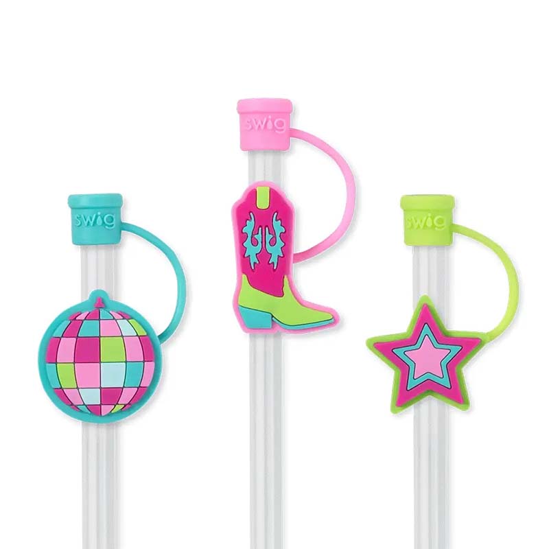 Disco Cowgirl Straw Topper Set