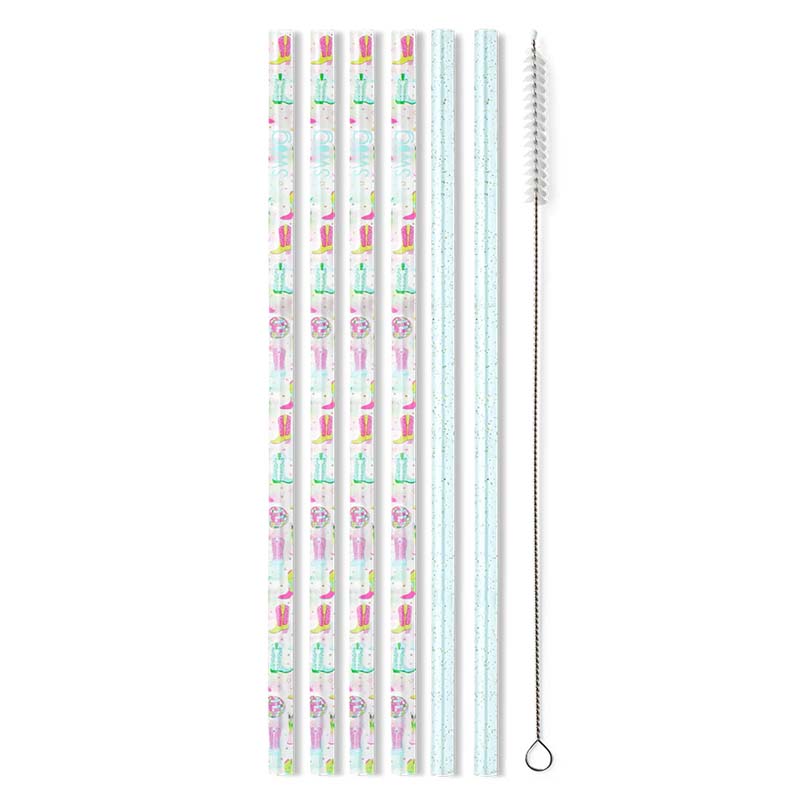 Disco Cowgirl Tall Straw Set